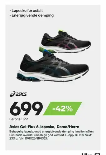 XXL Sport Asics Gel-Flux 6, løpesko, Dame/Herre tilbud
