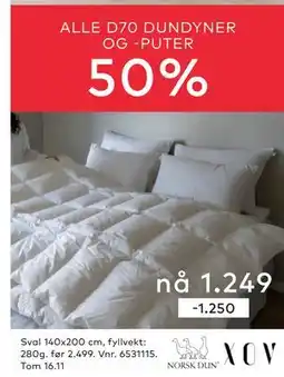 Skeidar ALLE D70 DUNDYNER OG -PUTER tilbud