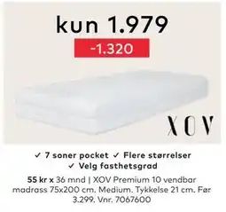 Skeidar XOV Premium 10 vendbar madrass 75x200 cm., NOK 1979 tilbud