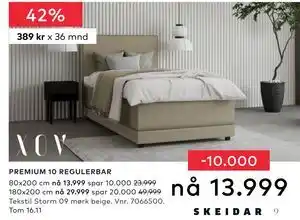 Skeidar PREMIUM 10 REGULERBAR tilbud