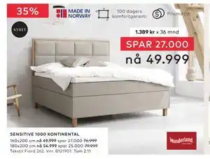 Skeidar SENSITIVE 1000 KONTINENTAL tilbud
