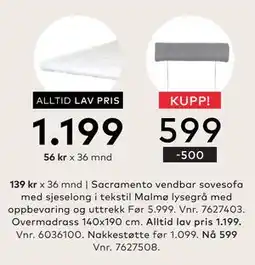 Skeidar Nakkestøtte, NOK 599 tilbud