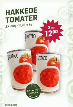 Holdbart HAKKEDE TOMATER, NOK 12 tilbud