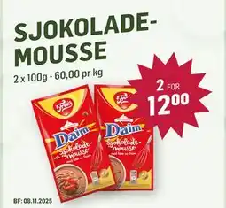 Holdbart SJOKOLADE-MOUSSE, NOK 12 tilbud