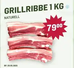 Holdbart GRILLRIBBE 1 KG, NOK 79 tilbud