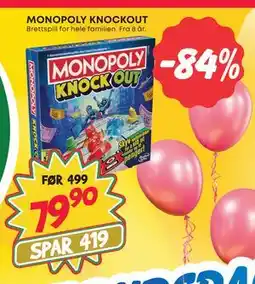Extra Leker MONOPOLY KNOCKOUT, NOK 79.9 tilbud