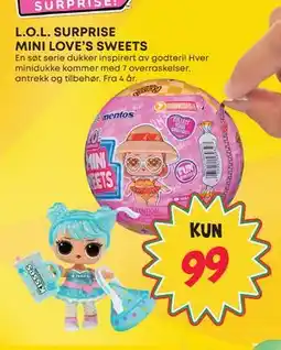 Extra Leker L.O.L. SURPRISE MINI LOVE’S SWEETS, NOK 99 tilbud