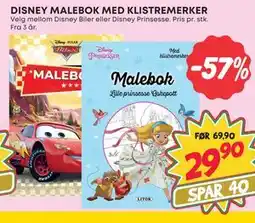 Extra Leker DISNEY MALEBOK MED KLISTREMERKER, NOK 29.9 tilbud