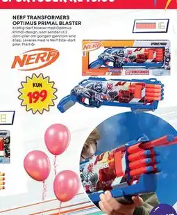 Extra Leker NERF TRANSFORMERS OPTIMUS PRIMAL BLASTER, NOK 199 tilbud