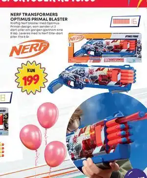 Extra Leker NERF TRANSFORMERS OPTIMUS PRIMAL BLASTER, NOK 199 tilbud
