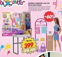 Extra Leker BARBIE KARRIERE LAG OG SELG BOUTIQUE, NOK 399 tilbud