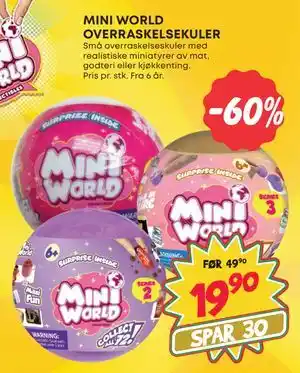 Extra Leker MINI WORLD OVERRASKELSEKULER, NOK 19.9 tilbud