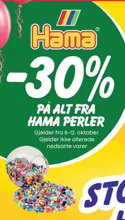 Extra Leker 30% PÅ ALT FRA HAMA PERLER tilbud