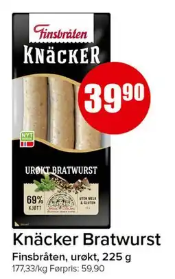 Spar Knäcker Bratwurst, NOK 39.9 tilbud