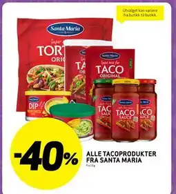 Bunnpris ALLE TACOPRODUKTER FRA SANTA MARIA tilbud