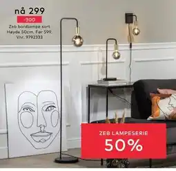 Skeidar Zeb bordlampe, NOK 299 tilbud