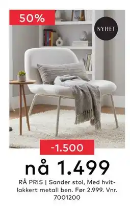 Skeidar Sander stol, NOK 1499 tilbud