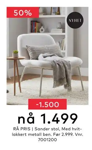 Skeidar Sander stol, NOK 1499 tilbud