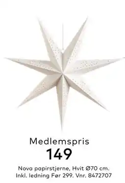 Skeidar Nova papirstjerne, Medlemspris tilbud