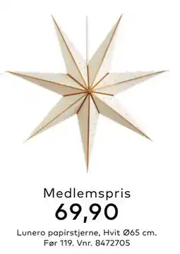 Skeidar Lunero papirstjerne, Medlemspris tilbud