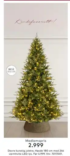Skeidar Dovre kunstig juletre,, Medlemspris tilbud