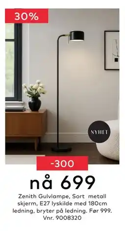 Skeidar Zenith Gulvlampe, NOK 699 tilbud