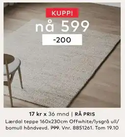 Skeidar Lærdal teppe, NOK 599 tilbud