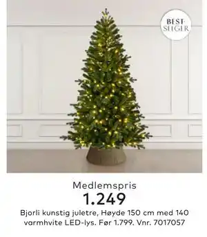Skeidar Bjorli kunstig juletre,, Medlemspris tilbud