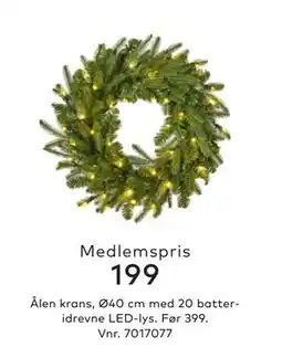 Skeidar Ålen krans,, Medlemspris tilbud