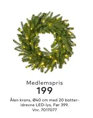 Skeidar Ålen krans,, Medlemspris tilbud