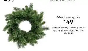 Skeidar Norvia krans,, Medlemspris tilbud