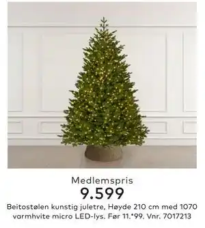 Skeidar Beitostølen kunstig juletre,, Medlemspris tilbud