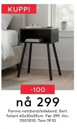 Skeidar Forma nattbord/sidebord, NOK 299 tilbud