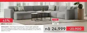 Skeidar MODULSOFA, NOK 24999 tilbud