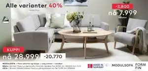 Skeidar Noor Lux hjørnesofa, NOK 28999 tilbud