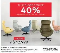 Skeidar ALLE GLOBE STOLER tilbud