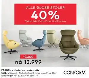 Skeidar ALLE GLOBE STOLER tilbud