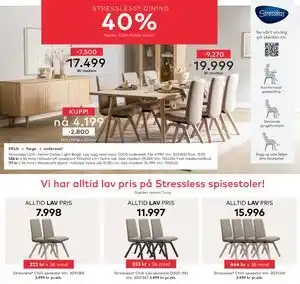 Skeidar Stressless Dining tilbud