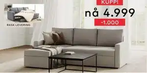 Skeidar Sacramento vendbar sovesofa, NOK 4999 tilbud