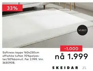 Skeidar Softness teppe, NOK 1999 tilbud