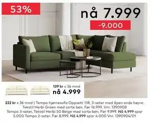Skeidar Tempo 3-seter,, NOK 4999 tilbud