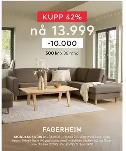 Skeidar Hedda 2,5-seter, NOK 13999 tilbud