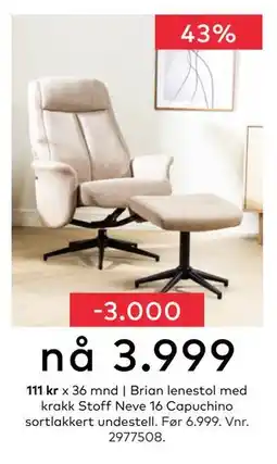 Skeidar Brian lenestol med krakk, NOK 3999 tilbud