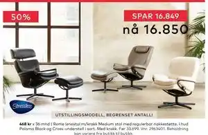 Skeidar Rome lenestol m/krakk, NOK 16850 tilbud