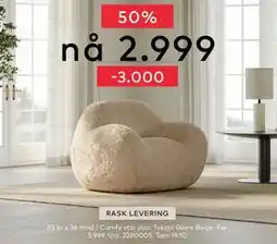 Skeidar Comfy stol stor, NOK 2999 tilbud