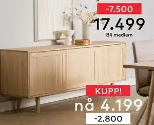 Skeidar Woodcraft skjenk, NOK 24999, Medlemspris tilbud