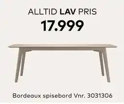 Skeidar Bordeaux spisebord Vnr. 3031306, NOK 17999 tilbud