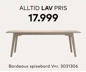 Skeidar Bordeaux spisebord Vnr. 3031306, NOK 17999 tilbud