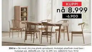Skeidar A-Line plank spisebord,, NOK 8999 tilbud