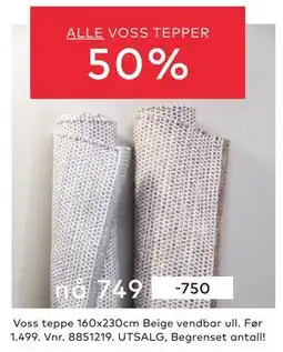 Skeidar Voss teppe, NOK 749 tilbud